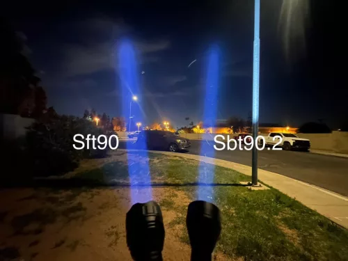 Convoy L21A flashlight with SFT90 LED, 5000 lumens brightness and approx. 1100 m beam distance - package damaged