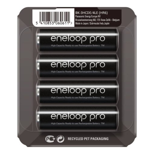 4 x Panasonic Eneloop PRO R6/AA 2500mAh Ni-MH BK-3HCDE + Rechargeable battery packs