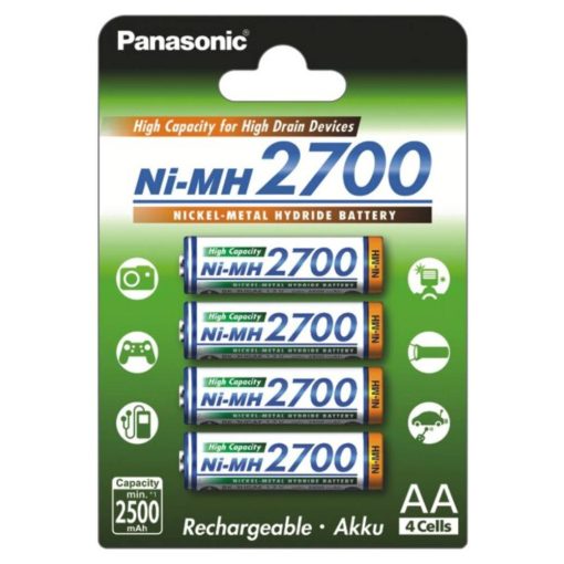 4 x Panasonic Eneloop PRO R6/AA 2500mAh Ni-MH BK-3HCDE + Rechargeable battery packs