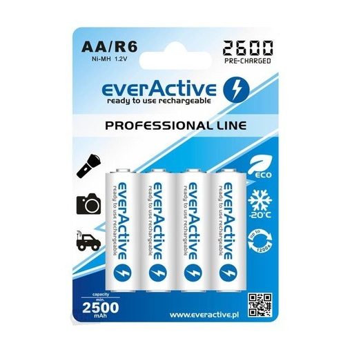 everActive R6 / AA 2600mAh 1.2 V Ni-Mh rechargeable battery, 4 pcs