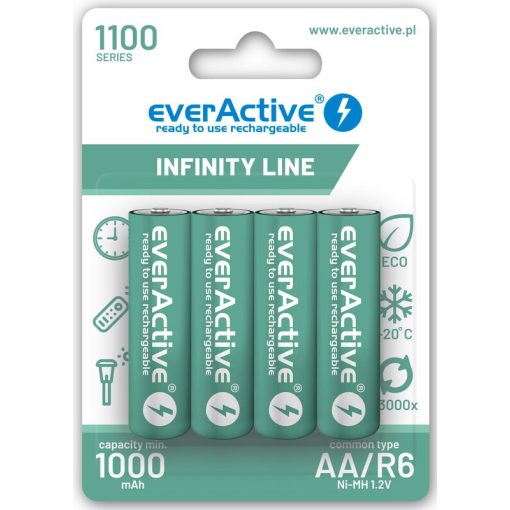 everActive R6 / AA 1100mAh 1.2 V Ni-Mh rechargeable battery, 4 pcs