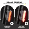 ROCKBROS 24120009001Bike Rear Light with Brake Sensor, Magnetic Installation, 7 Modes LED Lighting, USB Rechargeable and IPX6 Waterproof