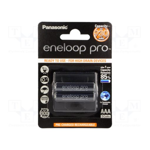 2 x Panasonic Eneloop R03/AAA 930mAh Ni-MH BK-4HCDE-2BE Rechargeable batteries