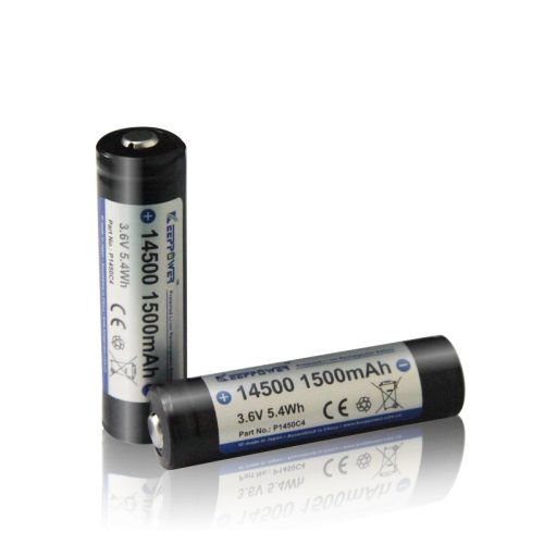 Keeppower 3.7V Li-Ion battery PCB protected 14500 -1500mAh, 3.6V P1450C4