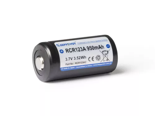 Keeppower RCR123A2 16340 - 950mAh, 3.6V - 3.7V Li-ion battery protected