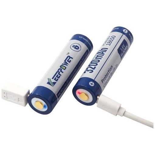 2x Keeppower 18650 3200mAh (protected) - 8A - USB 