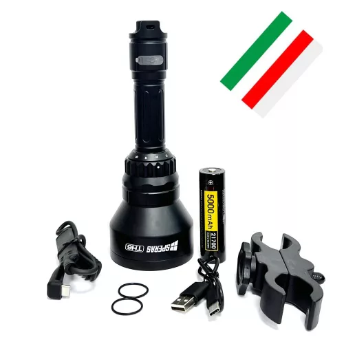 SPERAS TH6 Rechargeable 4-in-1 LED Hunting Flashlight with 1173 metres range