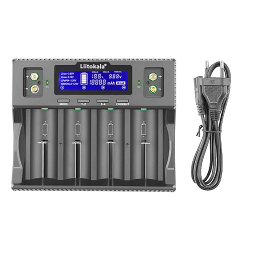 LiitoKala Lii-D4XL 21700 Battery Charger For 18650 18350 26650 16340 14500 3.7v 1.2V 3.2V Ni-MH/Cd,AA AAA SC D C battery charger