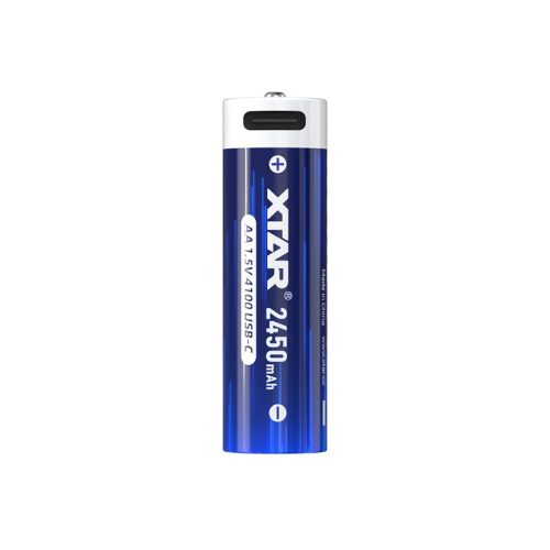 XTAR USB-C 4100mWh/2450mAh AA Lithium Rechargeable Battery, 4 pc