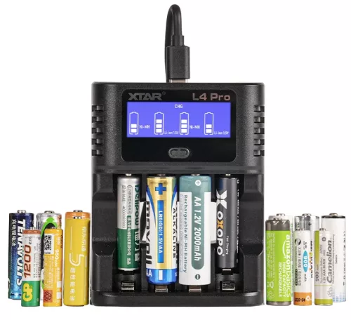 XTAR L4 Pro Smart Charger for AA/AAA 1.2V NI-MH and 1.5V Lithium battery 
