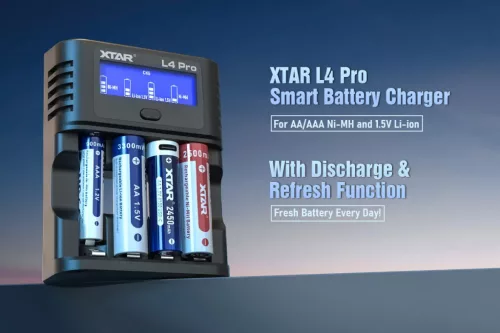 XTAR L4 Pro Smart Charger for AA/AAA 1.2V NI-MH and 1.5V Lithium battery 
