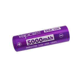 Vapcell H50 5000mAh 3.6V Rechargeable Li-ion 21700 50A