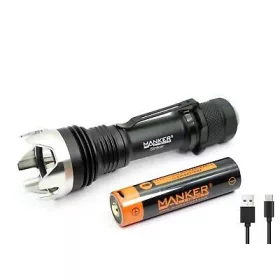   Manker Striker LUMINUS SFT40 LED Removable SS Strike bezel Tactical Flashlight Max 500 Meters Torch Lamp with 2600mAh OTG 18650