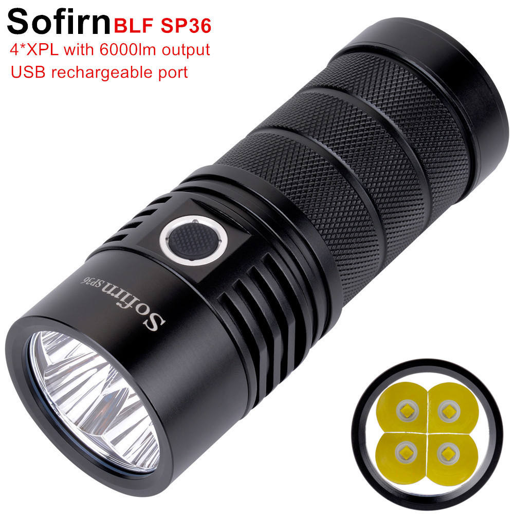 Sofirn SC32 LED Flashlight 1900lm USB C Rechargeable 18650 P