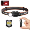 Wurkkos HD12 Mini Angle Light, White&Red Beam, USB C Rechargeable 14500/AA Headlamp ,with Simple UI/Adjustable Headband