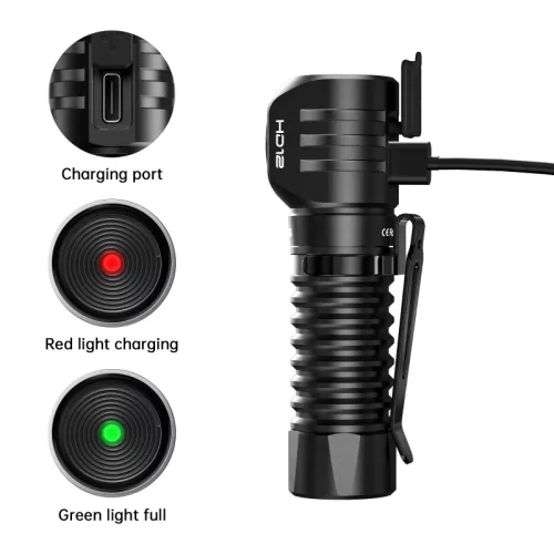 Wurkkos HD12 Mini Angle Light, White&Red Beam, USB C Rechargeable 14500/AA Headlamp ,with Simple UI/Adjustable Headband