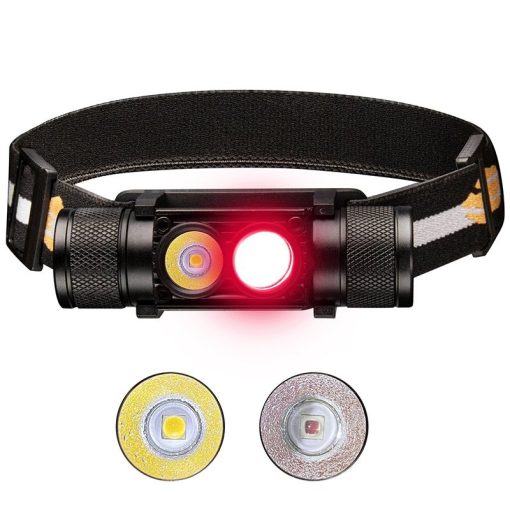 Sofirn D25LR Rechargeable Headlamp, with LH351D 5000K White Led and SST20 DR 660 nm Red LED, Micro USB Charging Port
