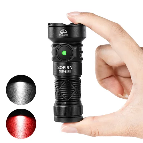 SOFIRN SR20MINI EDC Flashlight Super Bright 1200 Lumen Red and White Flashlight