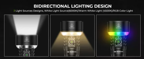 Wurkkos TS27 Super Bright Flashlight with 3200 lumen, 845 m range with 15.000 mAh battery