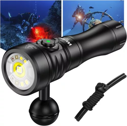 【New Release】Wurkkos DL08 3600lm Rechargeable Diving Light with Rotary Magnetic Switch 6500K Underwater Torch IP68