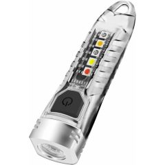   BORUiT V1 LED Keychain Portable Fluorescent EDC Flashlight Work Light Type-C Rechargeable Mini Torch UV Camping Pocket Lantern