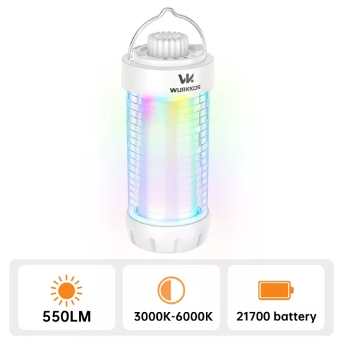 Wurkkos CL01 Camping Light with Adjustable Color Temperature/Power Bank/RGB Police Modes/Magnet Tail/21700 Battery Replaceable