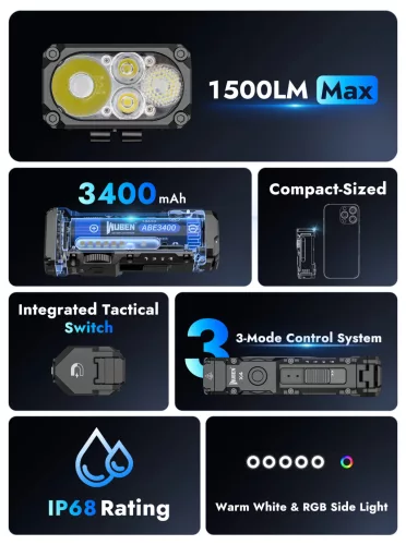 Wuben X4 Flashlight, black