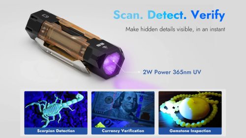 Wuben E8 Compact Magnetic Modular 1300 Lumen EDC Camping Flashlight