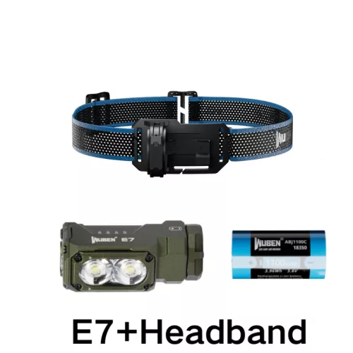 Wuben E7  Headlamp  SET 1800 lumens, Green, 6500K