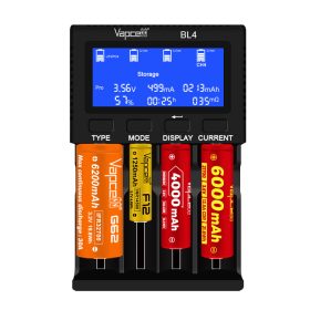   Vapcell BL4 4-slot Battery Charger For 18650 21700 Lithium Ion Rechargeable Batteries