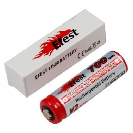 3.7 Volt AA 14500 Lithium Ion Button Top Battery (800 mAh) with