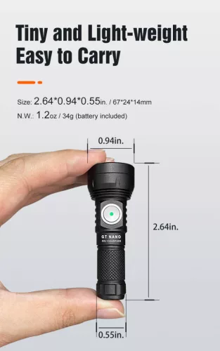 Lumintop GT NANO PRO 3.0 10280 Rechargeable EDC Keychain Flashlight 1600 Lumens