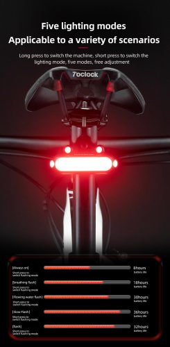 ROCKBROS Bionic Frog Rear Light Bike Taillight LED Type-C Charging 5 Modes Safe Warning Cycling Tail Light Rear Bicycle Lamp